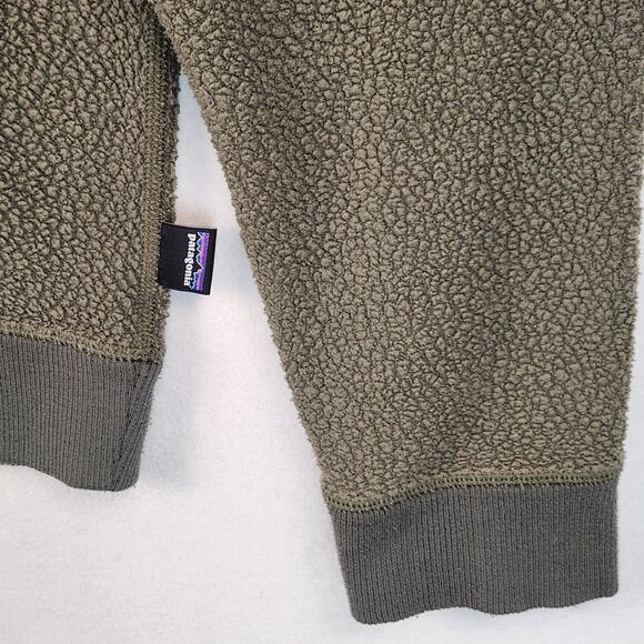 Patagonia Reversible Shearling Crew Neck Pullover Olive Green Men's SZ LG(?) GUC - Picture 5 of 10